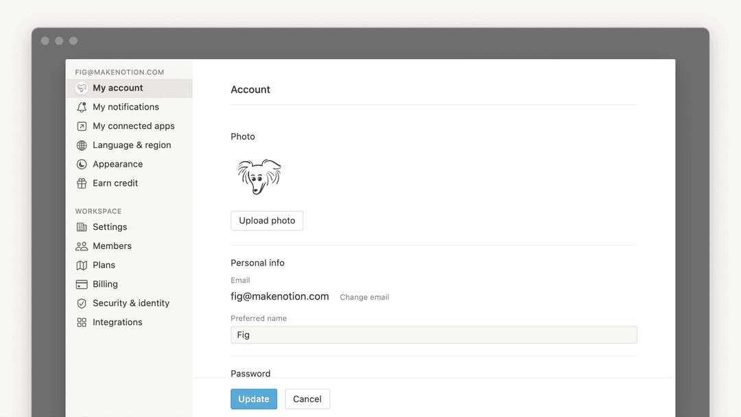 Configuración y preferencias de la cuenta