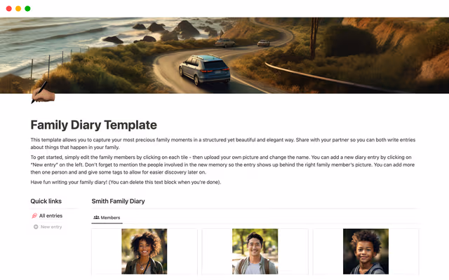 Family Diary Template